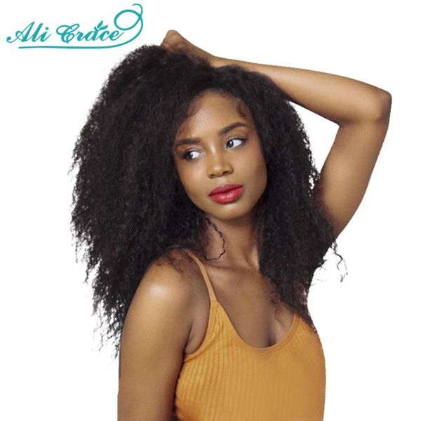 

u part wig afro kinky curly human hair wigs natural color curly u part shape hair wigs human for women by dhl, Black;brown