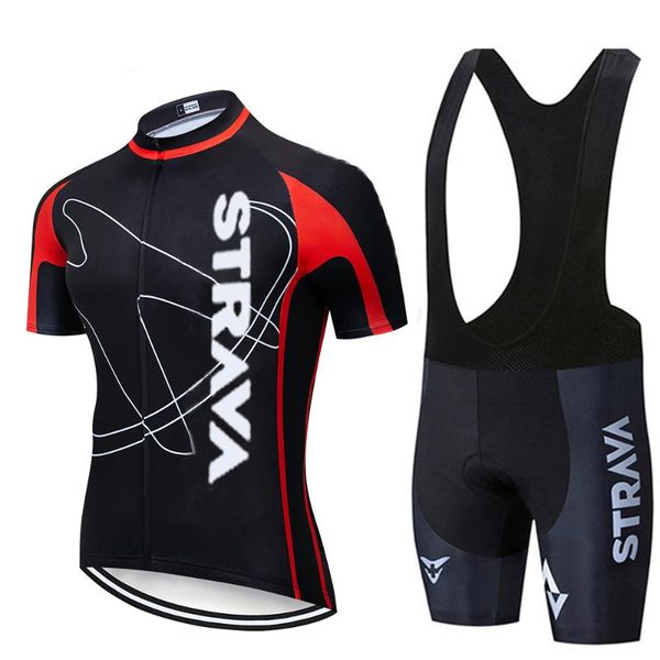 

racing sets 2021 strava cycling jersey set summer mountain bike clothing pro bicycle sportswear suit maillot ropa ciclismo, Black;blue
