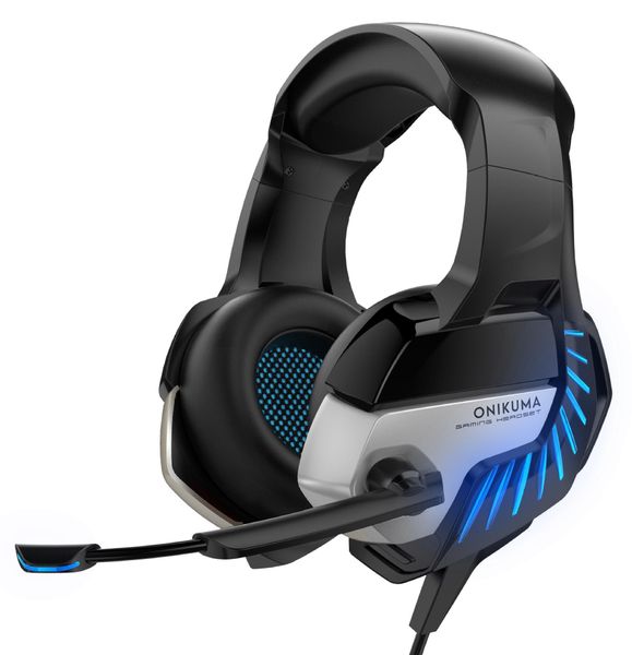 

gaming headset onikuma k5pro wired stereo game headphones led lights & noise-canceling for pc computer ps4 12pcs/lot