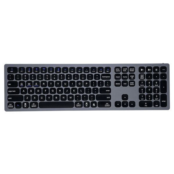 

bluetooth keyboard, aluminum alloy dual-channel wireless keyboard for phones, tablets, deskcomputers