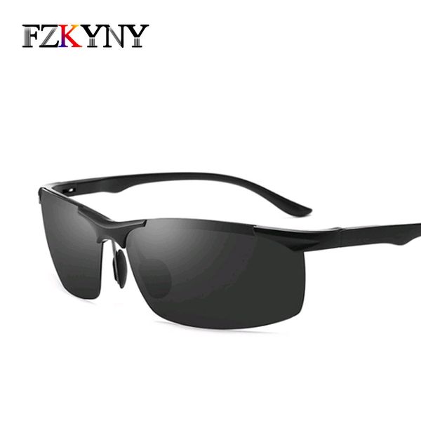 

fzkyny brand design classic polarized sunglasses men tr90 frame sunglasses male driving goggles uv400, White;black