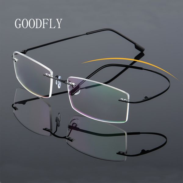 

fashion sunglasses frames optical glasses frame men eyeglasses for women rimless titanium blue light blocking eyewear 2021, Black