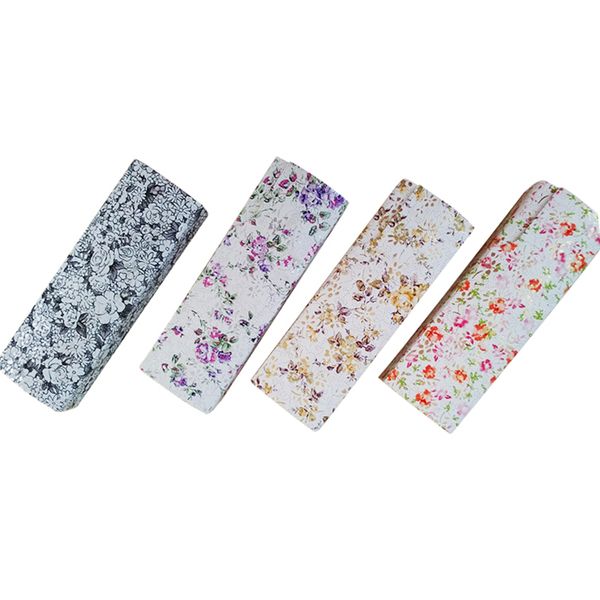 

1pc floral print glasses case eyeglasses protector case for women bag box square handmade box eyewear accessories for girls, Silver