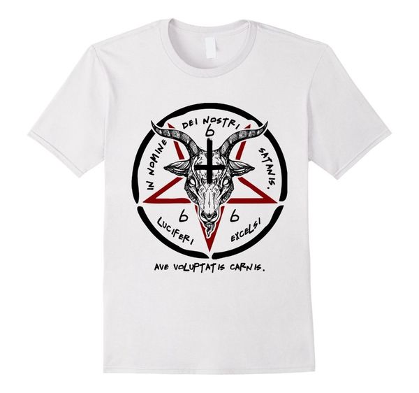 

100 % cotton t shirt for men design goat god baphomet men's white t-shirtgreen t shirt