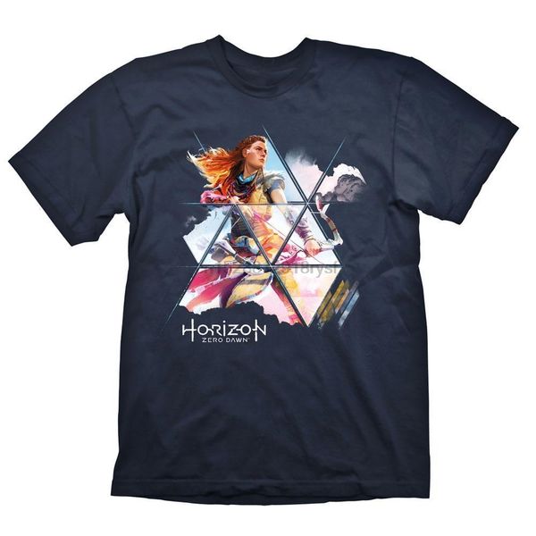 

horizon zero dawn men painted aloy t-shirt medium navy blue (ge6128m) cartoon t shirt men new fashion tshirt