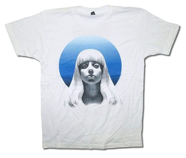

lady gaga gazing ball artpop tour white t shirt summer new men cotton t-shirt tee