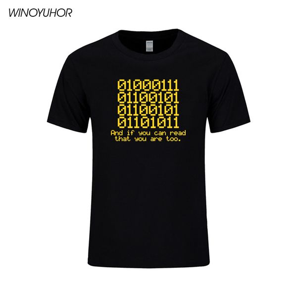 

0100 binary and if you can read that programmer coder t shirt men summer new short sleeve cotton t-shirt funny printed