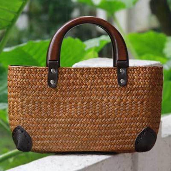 

2020 thai version of the straw bag women's handbag retro fashion rattan bag travel beach seaweed woven