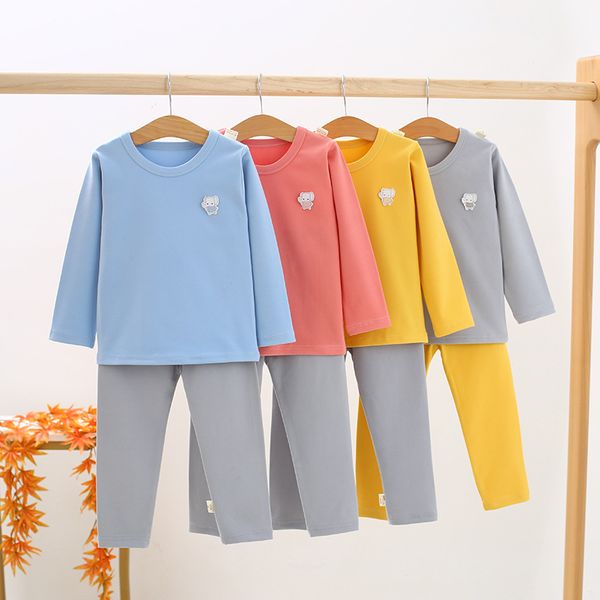 

children's underwear suit pure cotton boy's thermal underwear big kid boy pajamas kid cotton thermal clothes, White;black