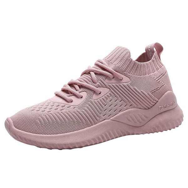 

luxury 2020 women shoes flat platform shoes woman fashion sneakers flying weaving mesh casual lace-up breathable high quality, Black