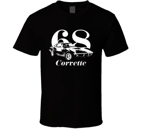

1968 corvette три четверти вида с годом и модель темного цвета t shirt