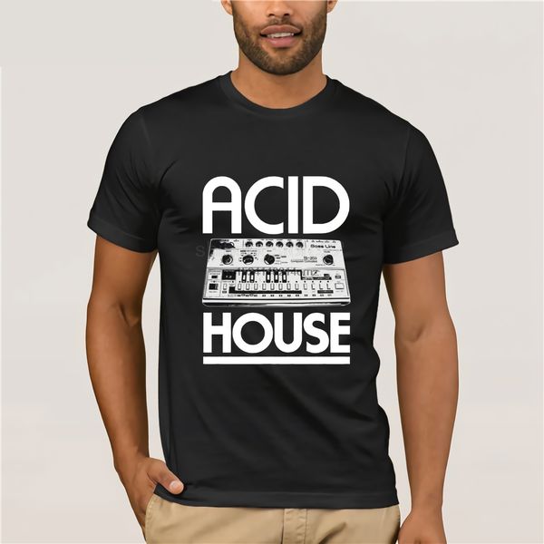 

100% cotton o-neck printed t-shirt acid house t shirt bass synth for men