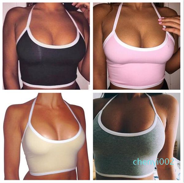

4 color women boho bustier bra sport vest bralette blouse mini c02, Black;white