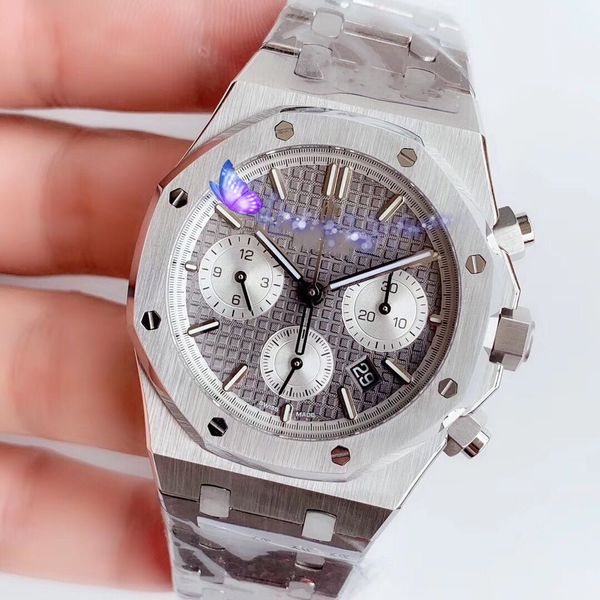 

bf man's fine size and diameter 41mm chronograph watch 7750 chronograph movement 316 fine steel case super luminous display waterproof, Slivery;brown