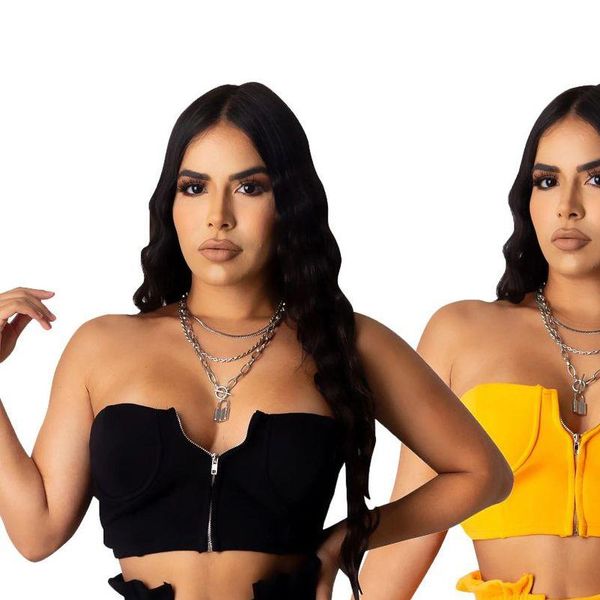 

2020 women sets summer tracksuits slim strapless skinny crop pants suit two piece set night club outfits 2 pcs street gl732, Gray