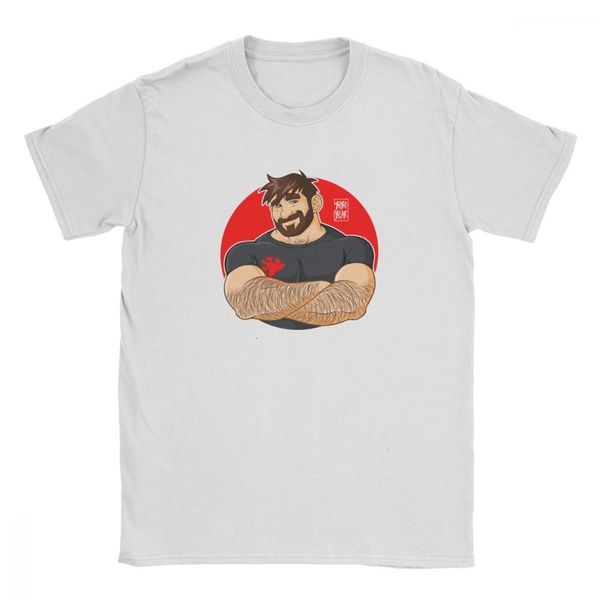 

hkfz gay bear adam likes crossing arms t-shirt for men 100% cotton t shirt bearded bobobear bobo bear pride lgbt graphic