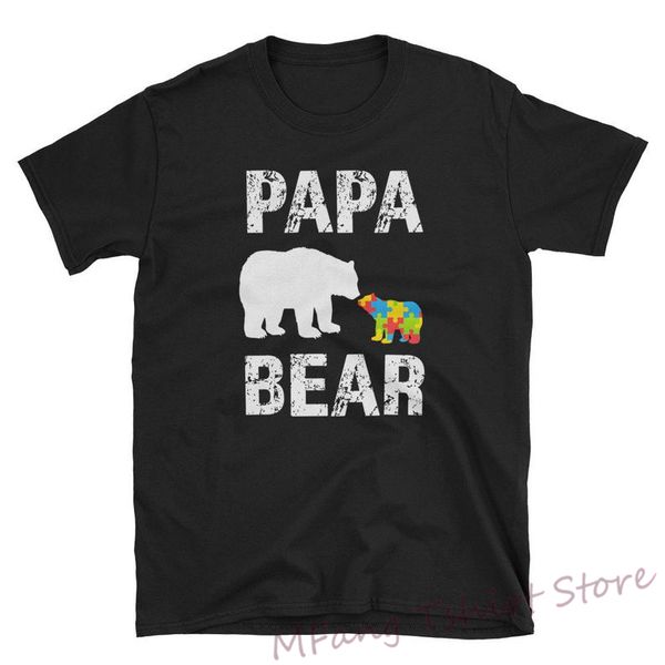 

papa bear mens autism grandpa shirt short-sleeve t-shirt 100% cotton funny print tshirt men women shirts