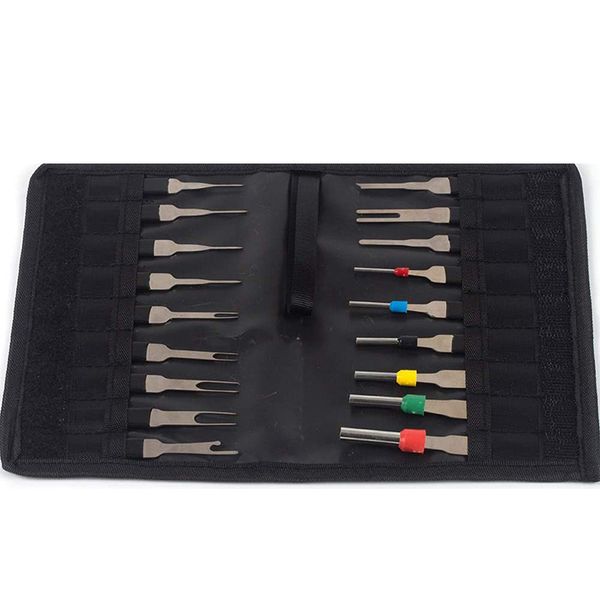 

auto terminal removal tool, car electrical wiring pin extractor connector puller kit ,depinning tool set(18pcs)