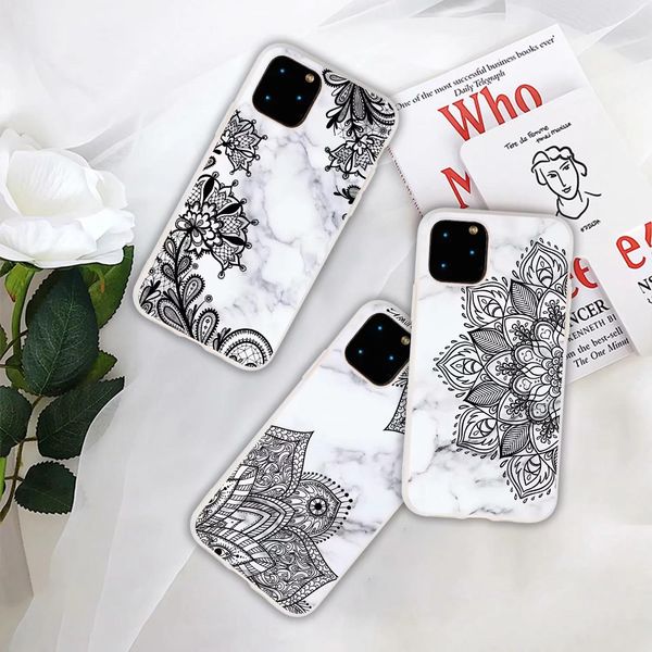 

granite soft tpu imd case for samsung note 10 pro a60 m40 a80 a90 m30 lace marble flower floral style gel rock stone hybrid hit phone cover