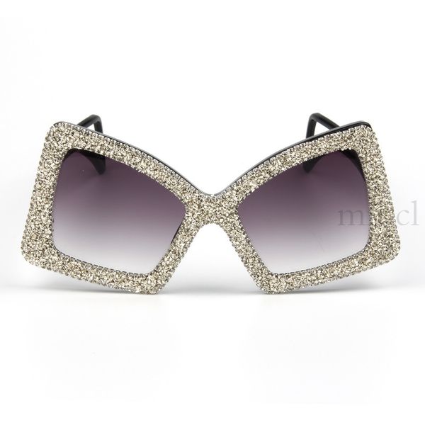 

sunglasses 2021 square sun glasses women color rhinestone leopard big frame oversized polygon gradient eyeglasses uv400 nx, White;black