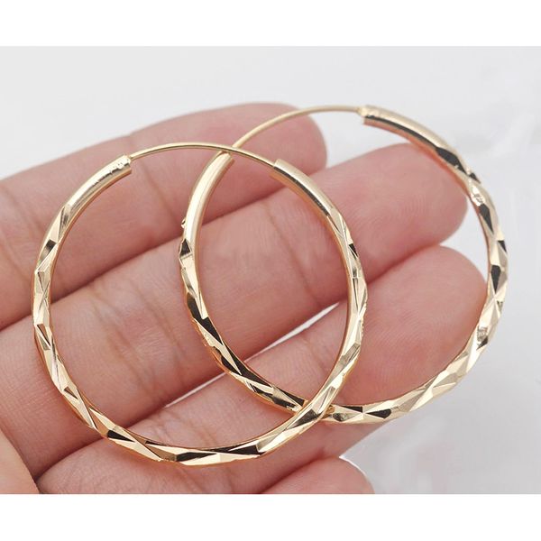 

hoop & huggie classic women big earrings fashion romantic gold geometric jewelry accessories for girl friend gift, Golden;silver