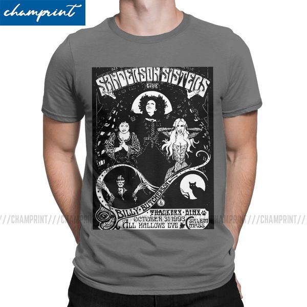 

hipster sanderson sisters vintage tour poster t-shirt men t shirt hocus pocus halloween witch short sleeve tees graphic