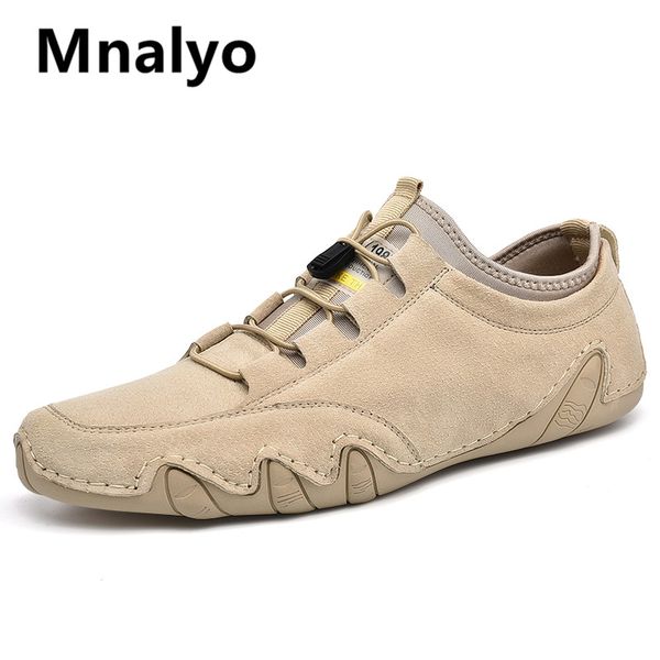 

new brand men casual shoes genuine leather men's shoes fashion outdoor men loafers soft comfortable driving, Black