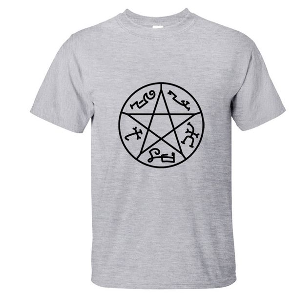 

men new wicca witch pagan magic pentacle circle star pentagram supernatural t shirt summer man's t-shirt