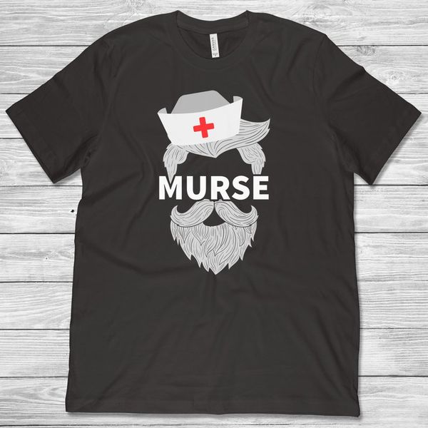 

санитар рубашка murse борода футболка подарок 2019 summer style fashion men t shirt o-образным вырезом с коротким рукавом твердые t shirt ид