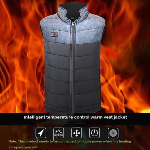 

usb infrared heated vest jacket winter outdoor vest dual system temperature control jacket thermal camping hiking clothing, Gray;blue