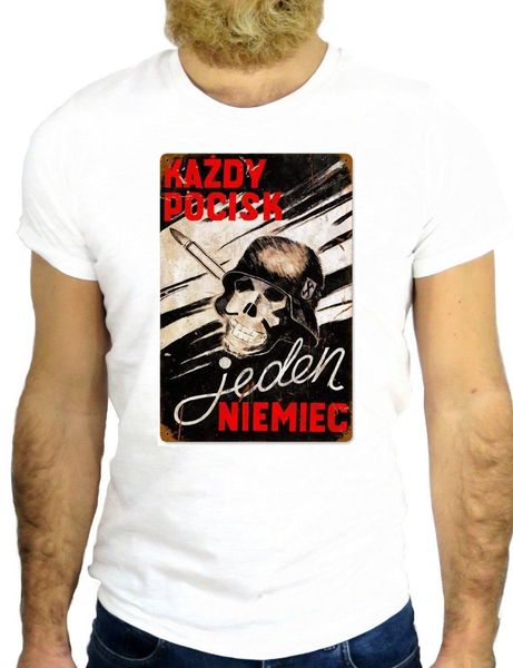

2019 t shirt men tshirt punk world war german vintage skull helmut usa america o-neck tee
