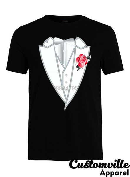 

смокинг мужской футболка смешных tux цветок формальная классная рубашка выпускной вечер костюм костюм галстук