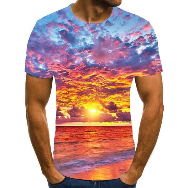 

3d new popular animation landscape creative art design colorful 3d print shirts aesthetic hentai comics men clothing