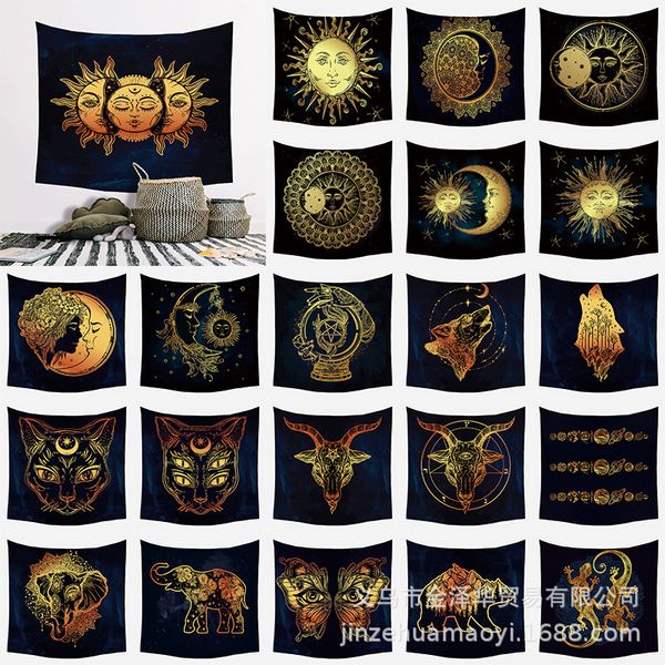 

decorative hanging cloth tarot card divination tapestry sun shining beach background cloth bedroom decoration cloth bedside tapestry