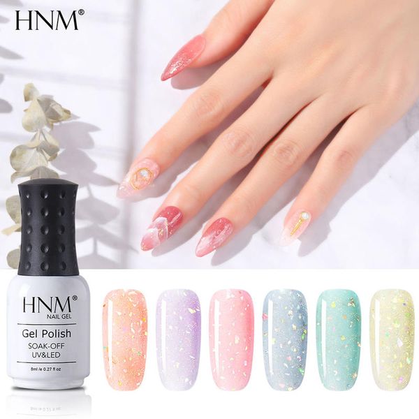 

hnm new arrival 8ml crystal shell glitter gel polish uv led semi permanent soak off nail varnish primer gel nail polish, Red;pink