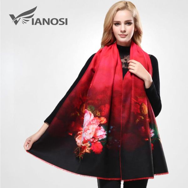 

vianosi] digital printing red scarf winter thicken warm shawls and scarves for women cashmere brand scarf woman wrap va067, Blue;gray