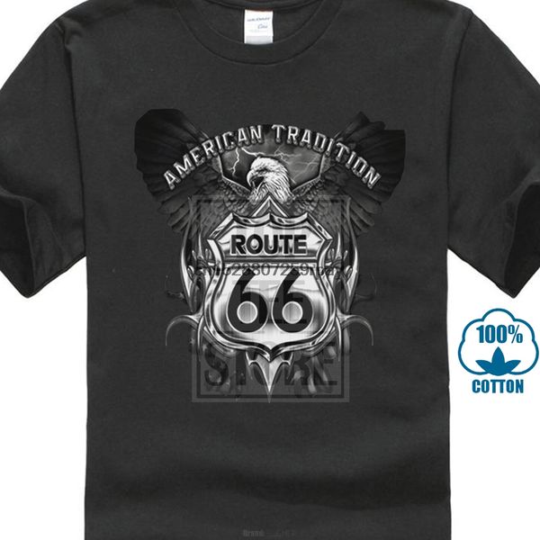 

american tradition route 66 eagle biker od road enthusiast men t shirt