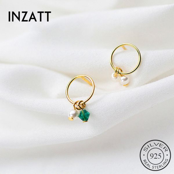 

dangle & chandelier inzaasymmetry romantic pearl green crystal drop earrings original 925 sterling silver fine jewelry gold color gift