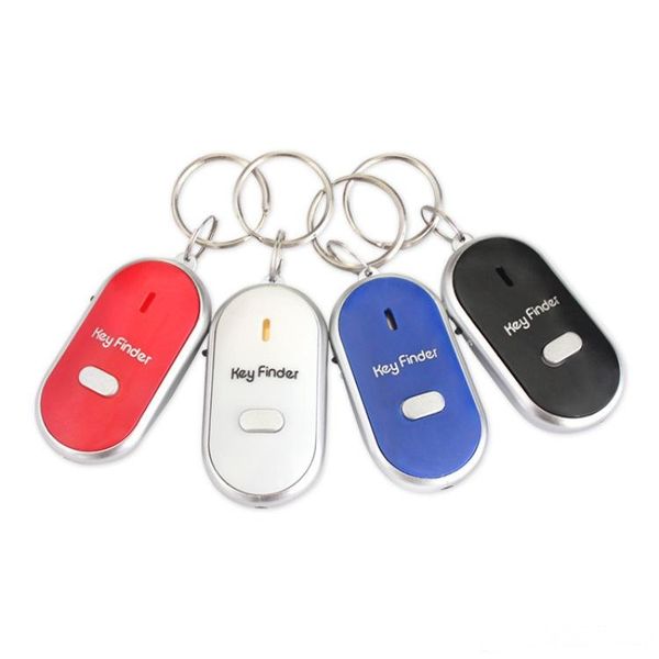 

led sound control lost key torch finder keyring keychain key finder whistle devices will ring flash led keychain anti-lost alarm