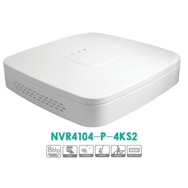 

4ch 4k&h.265 smart 1u lite network video recorder full hd 1080p recorder with 4poe ports 1sata nvr4104-p-4ks2, Black;white