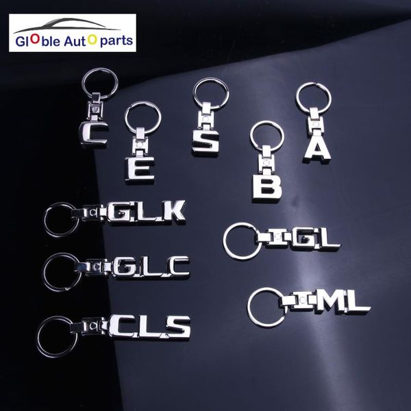

key rings for a b c e s r cls gl glk glc ml slk gla gle 3d car keychain metal keyring key chain rings keychains, Silver