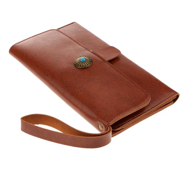 

soft brown pu leather hair cut tools holder pouch scissors shears case