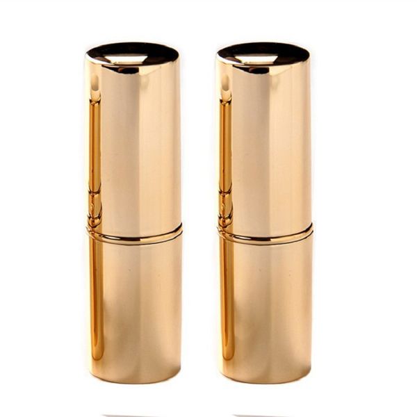

selling empty refillable plastic lipstick tube homemade diy gold round 12.1 mm lip gloss tube container packaging 20pcs/lot