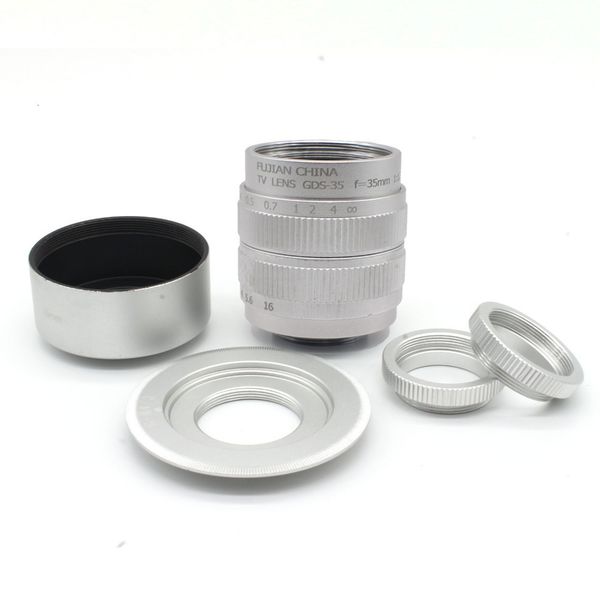 

glorystar 35mm f1.7 cctv tv movie lens mount hood for sony nex &tracking number silver