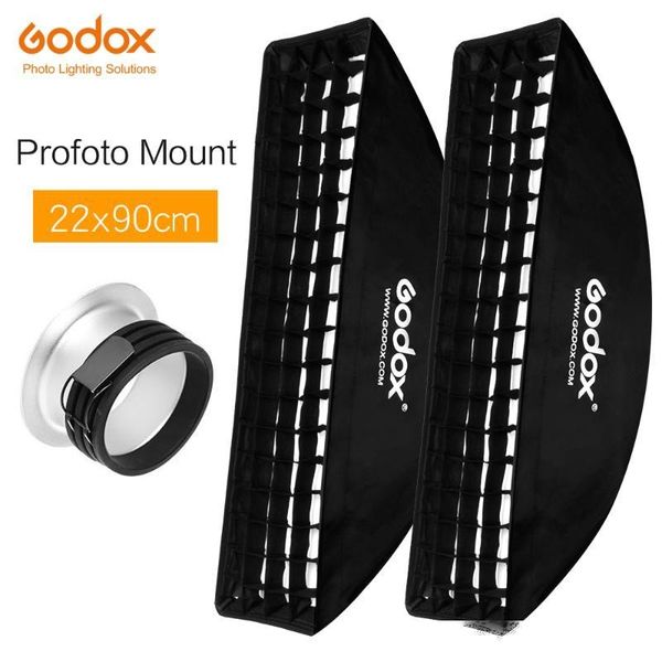 

2pcs godox softbox 22x90cm 9 x 35 portable rectangular honeycomb grid softbox soft box with profoto mount for studio flash