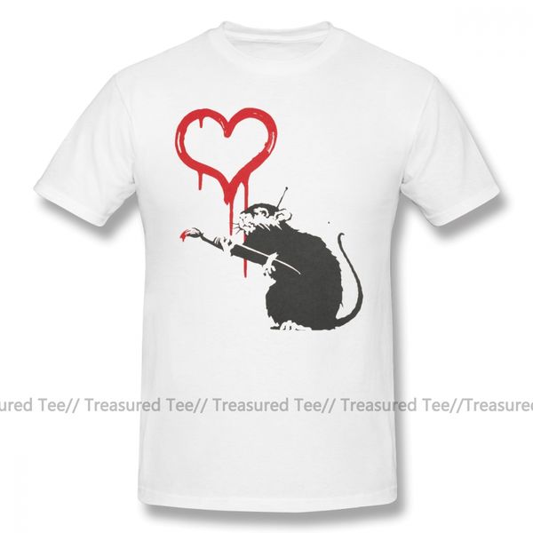 

bansky t shirt banksy inspired painting artist rat t-shirt male funny tee shirt print big tshirt