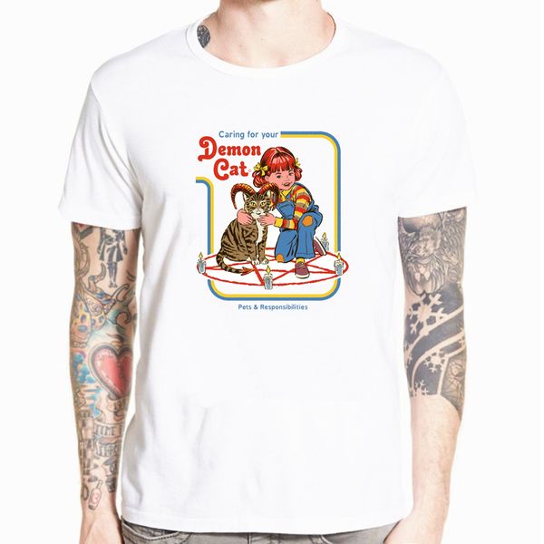 

забавный сатана tshirt мужчины ад ouija зло demon смерть сверхъестественное tshirt чаки horror story футболка сатанизм дети рубашка