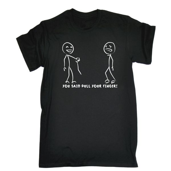 

you said pull your finger mens t-shirt tee funny birthday gift stickmen fashion funny print men men o-neck t shirt