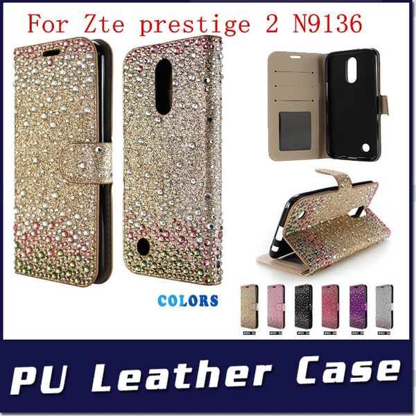 

for lg k20 plus lv5 v5 zte prestige 2 n9136 for samsung s8 s8plus diamond rhinestone bling wallet case cover credit card slots