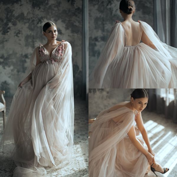 

a line maternity dresses tulle floral appliqued boudoir dress wedding sleepwear bathrobes nightgowns gown p shoot props, White;pink
